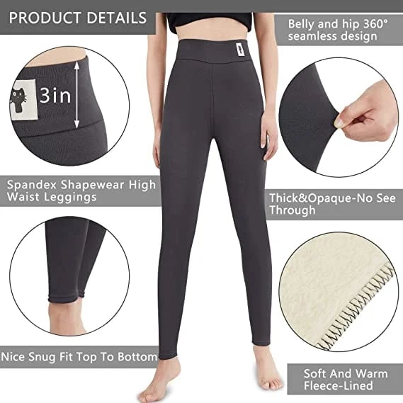 Legging Femme Thermique Taille Haute Doublure Polaire