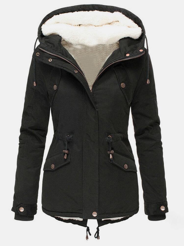 Veste Parka Femme Hivernale Étanche et Chaude avec Capuchon