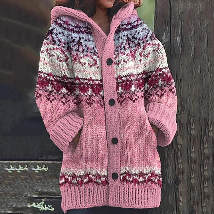 Gilet Femme à Capuche Imprimé Fleuri avec Fermeture Éclair