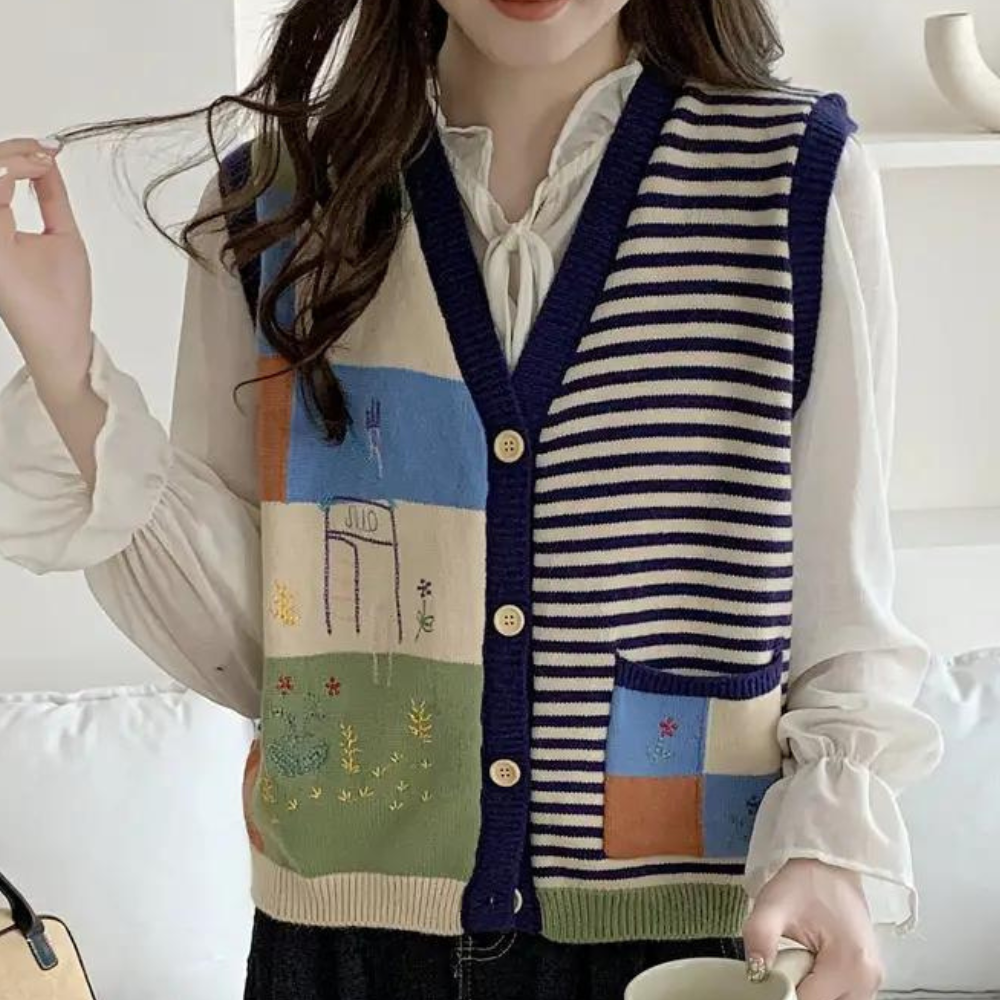 Gilet Femme Tricoté Chic et Élégant - PanierRoyale