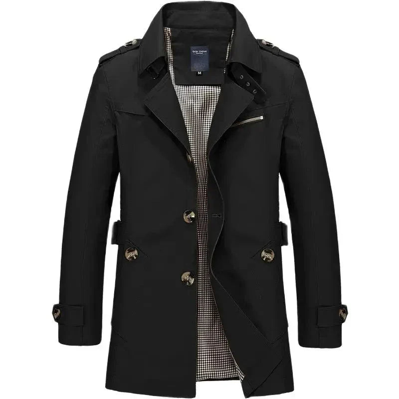 Veste Homme Hiver Élégante et Chaude Mi-Longue