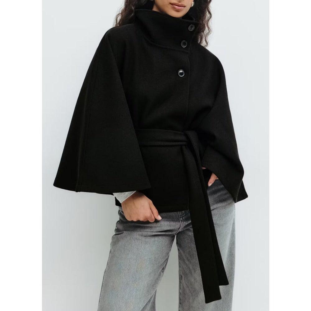 Manteau Femme Hiver Élégant avec Capuchon et Ceinture Réglable