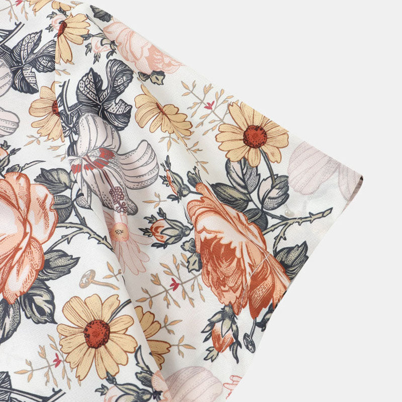 Chemise Homme Courte Manche imprimée Fleur de Printemps