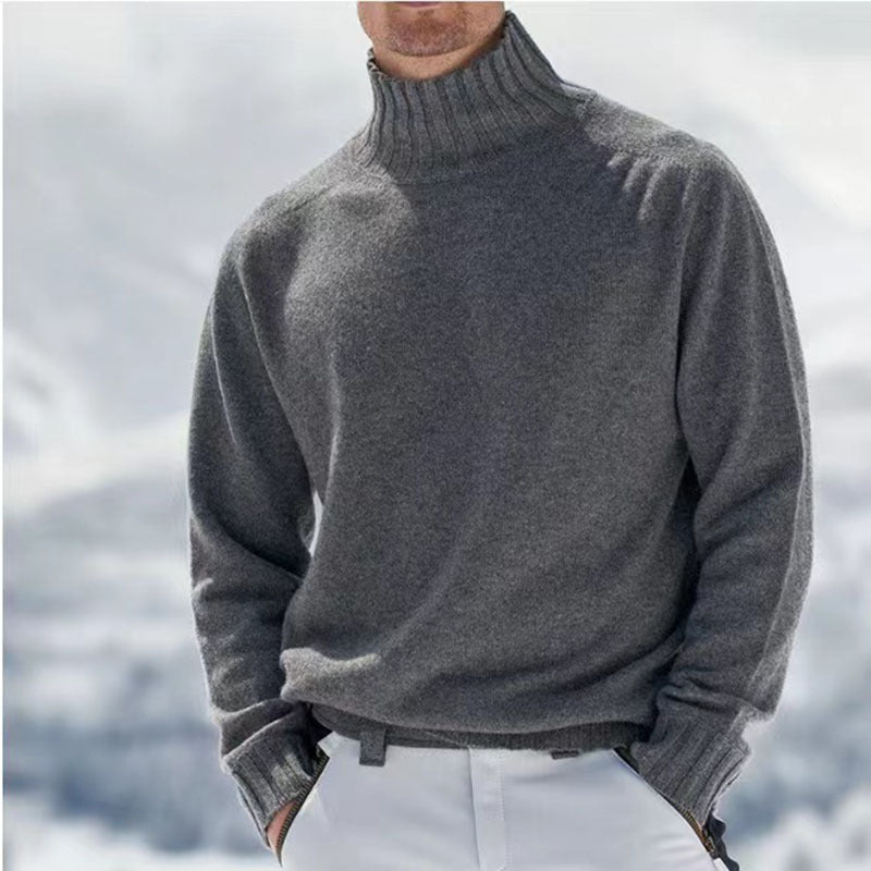 Pull Homme Hiver Laine Peignée Col Rond