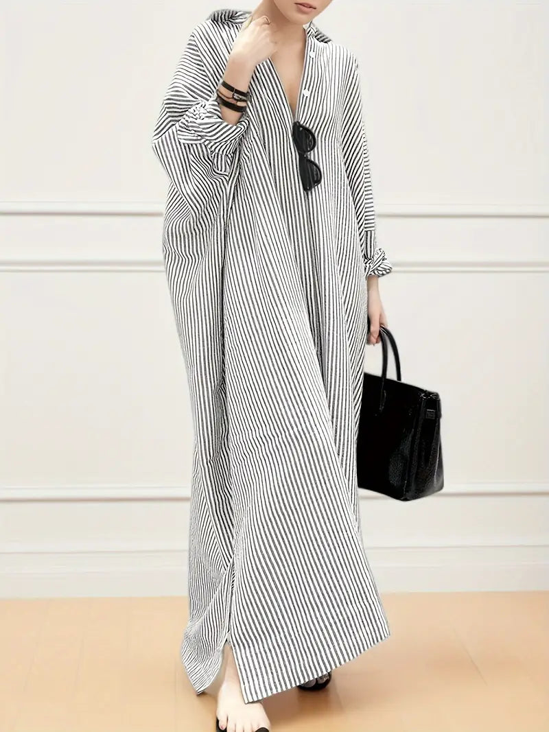 Robe Grande Taille Été Rayures Chics et Féminines