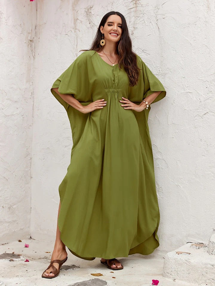 Robe Été Longue en Lin Blanc Féminin