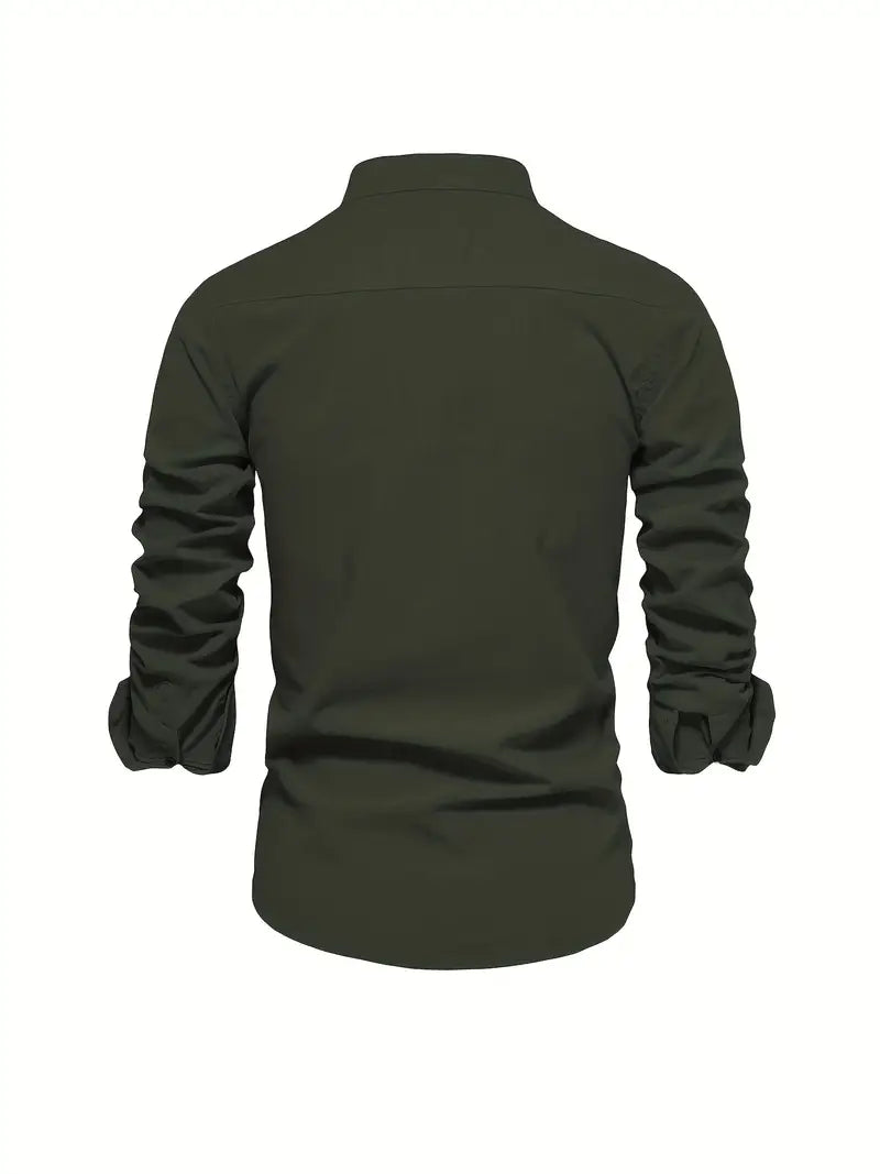 Chemise Homme Coton Décontracté à Boutons