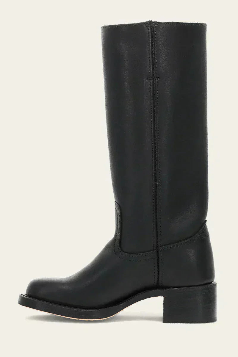 Bottes Femmes Cuir Talon Bloc Haut de Gamme