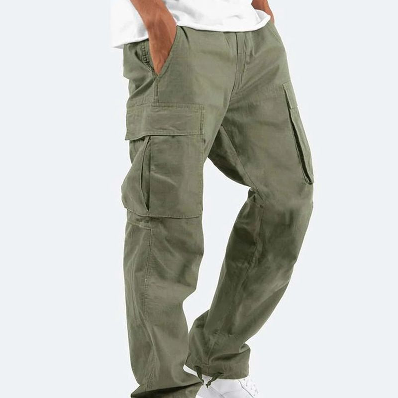 Pantalon Chino Homme Noir Classique avec Poches Coutures