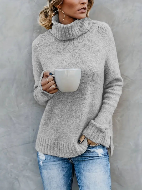 Pull Col Montant Doux et Chaud pour Femme