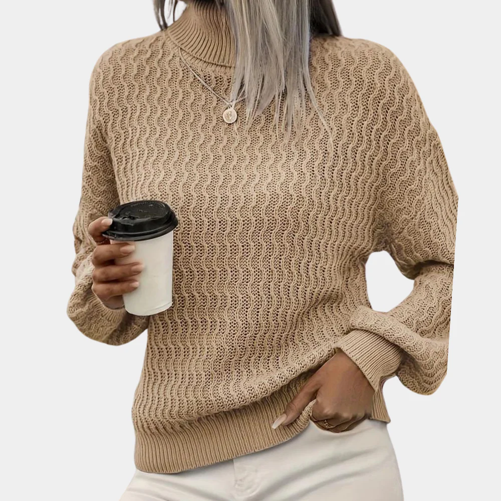 Pull Femme Mocha Col Roulé Confortable