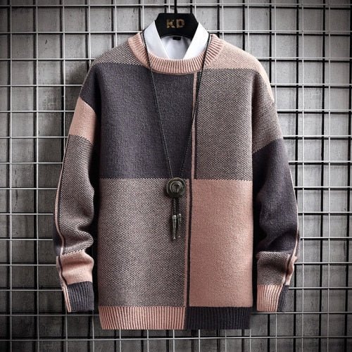 Pull Homme Hiver Élégant et Doux en Maille Cachemire