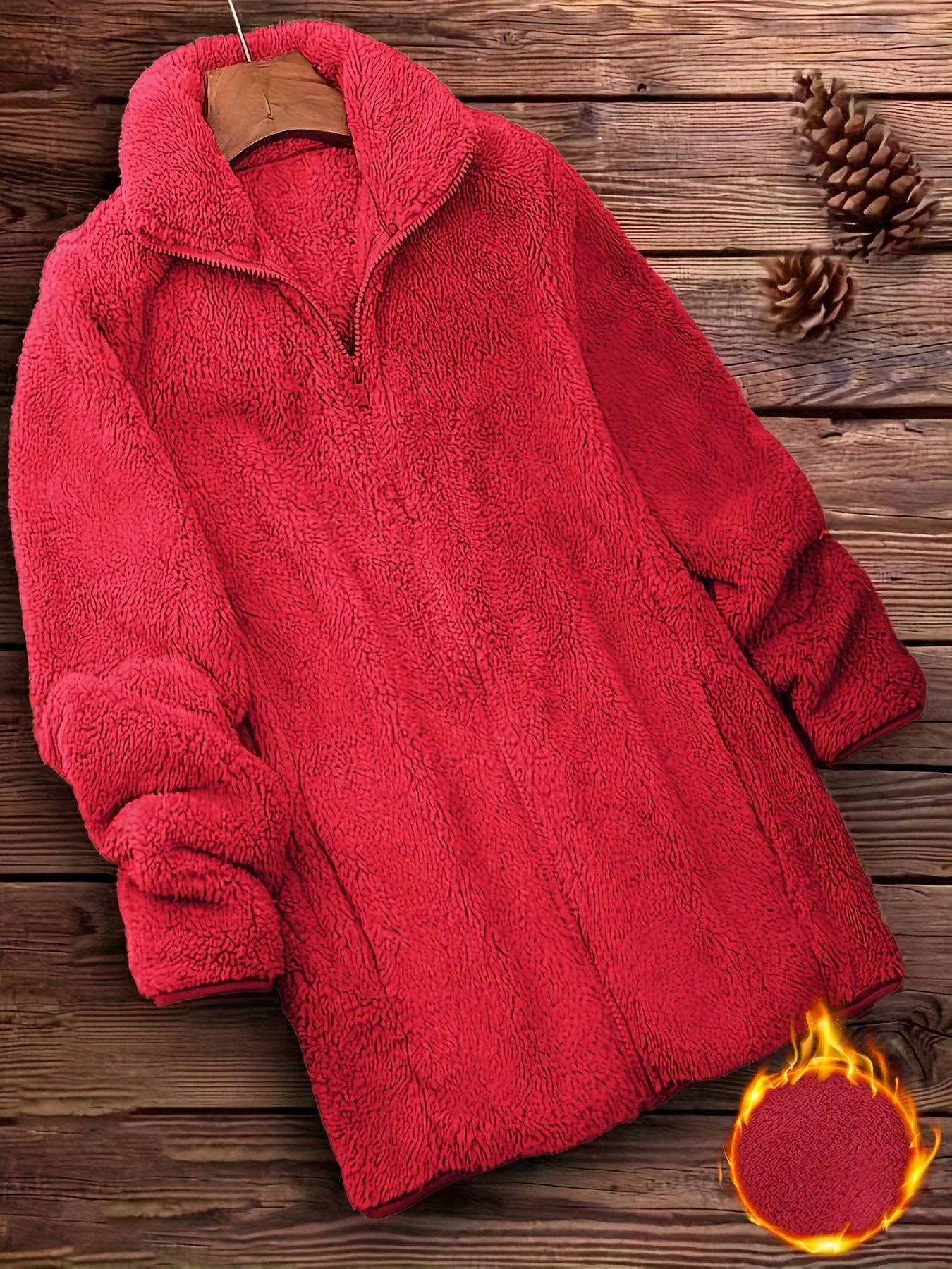 Manteau Fourrure Long Élégant avec Capuche