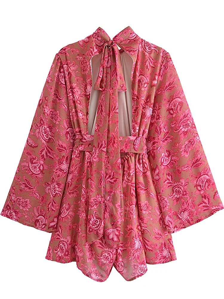 Robe Florale Élégante à Manches Longues - PanierRoyale