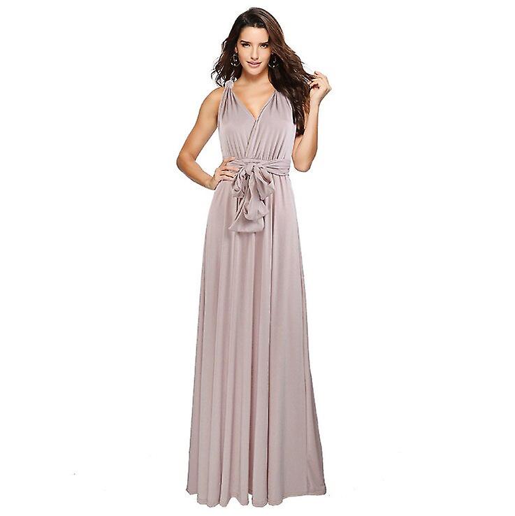 Robe Longue Femme Élégante Col V Détachable