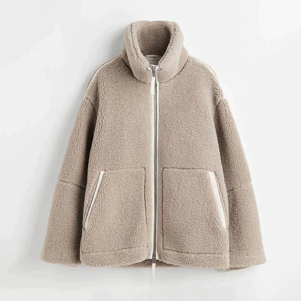 Veste Polaire Élégante Oversize avec Fermeture Éclair