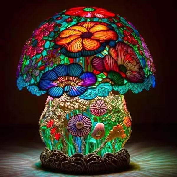 Lampe décorative Champignon en Verre Design Artistique Lumineuse