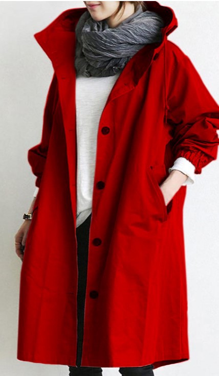 Veste Imperméable Longue Femme pour Pluie avec Capuchon