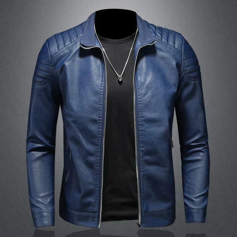 Veste en Cuir Homme Chic et Confortable avec Fermeture Éclair