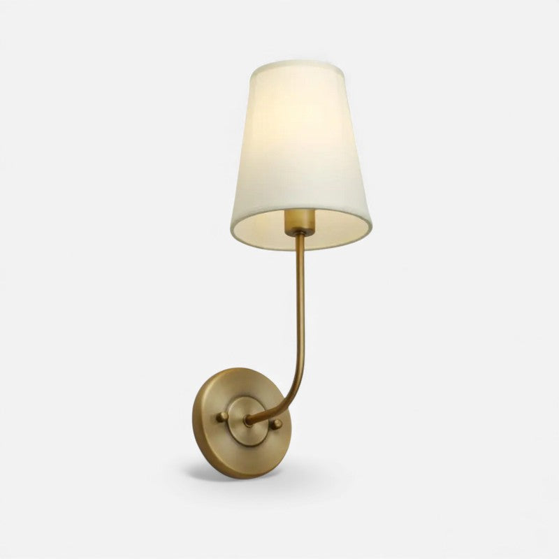 Lampe Murale LED Design Laiton avec Abat-Jour en Tissu - PanierRoyale