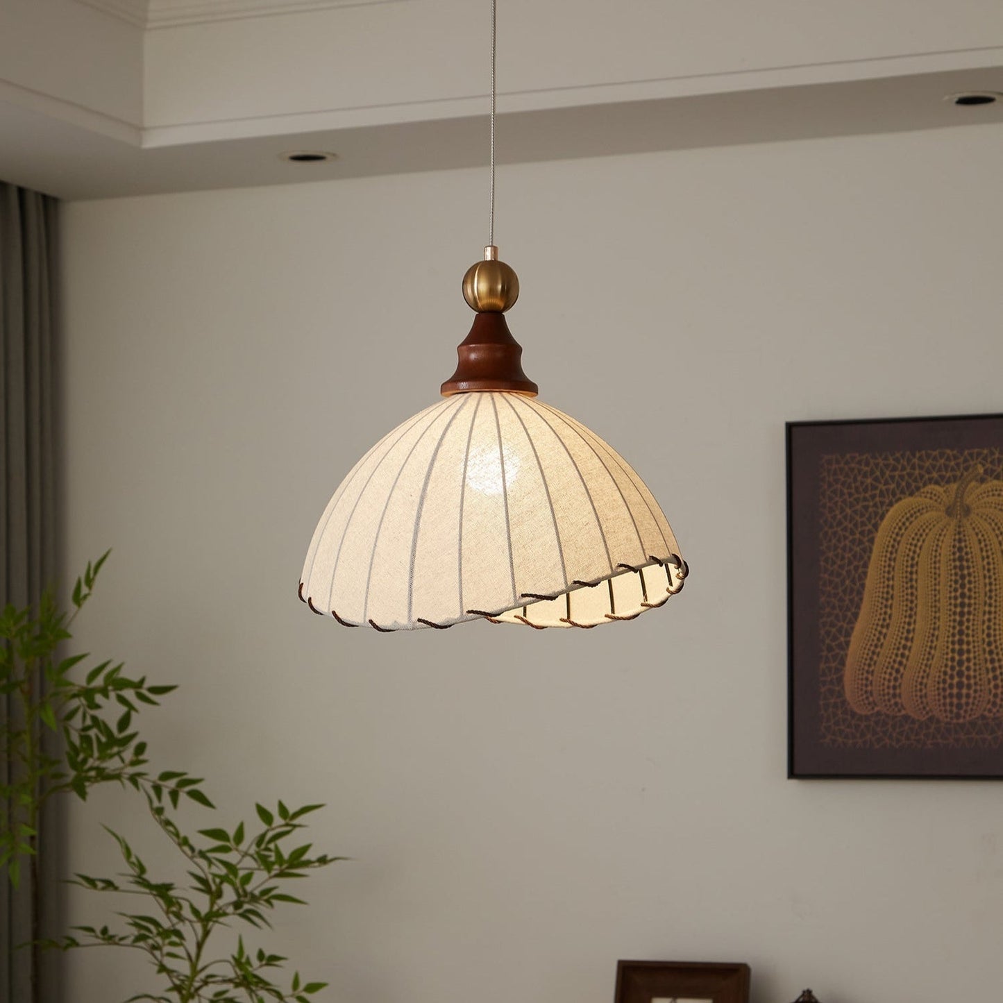 Lampe Suspendue en Lin Blanc Moderne - PanierRoyale