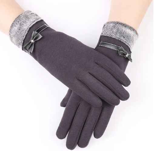 Gants en laine noirs élégants à boutons