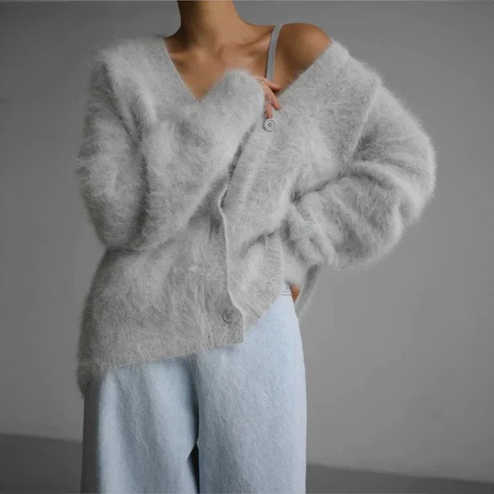Gilet Femme Élégant - Gilet Tricoté Doux Manches Longues Hiver
