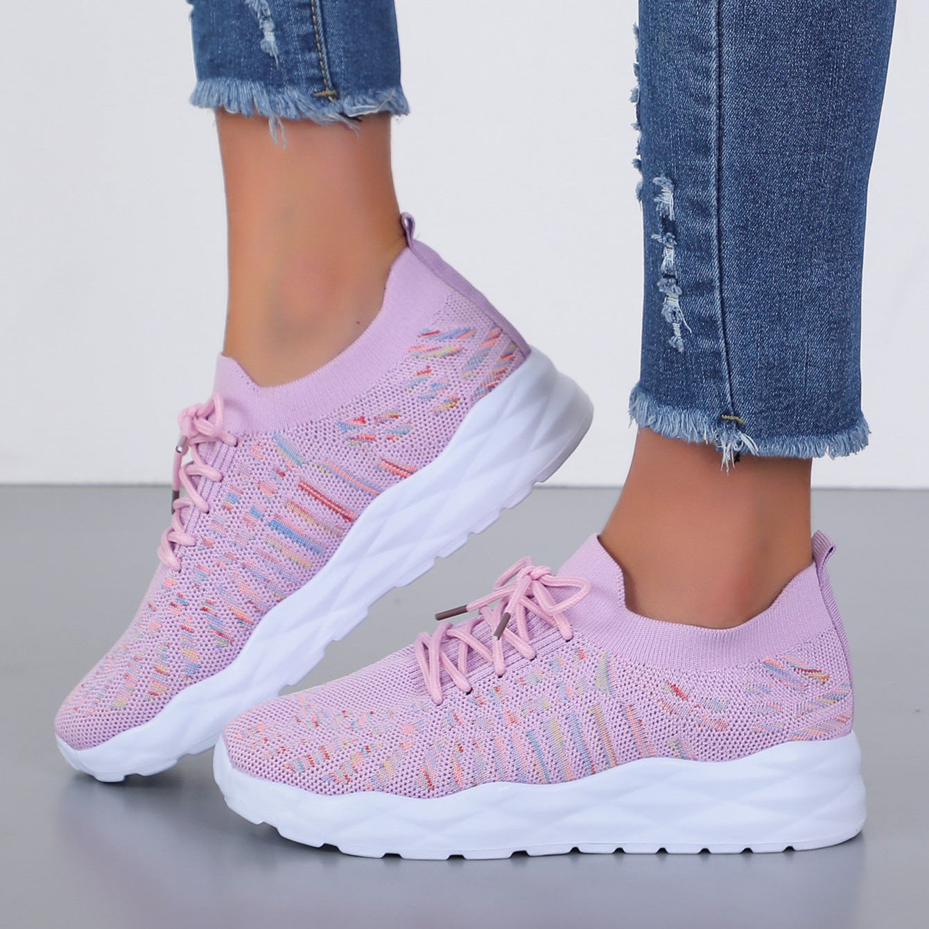 Ballerines Femmes Confortables - Chaussures en Dentelle avec Semelle Flexibles