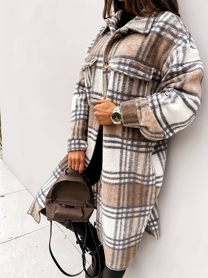 Veste À Carreaux Écossaise Chic