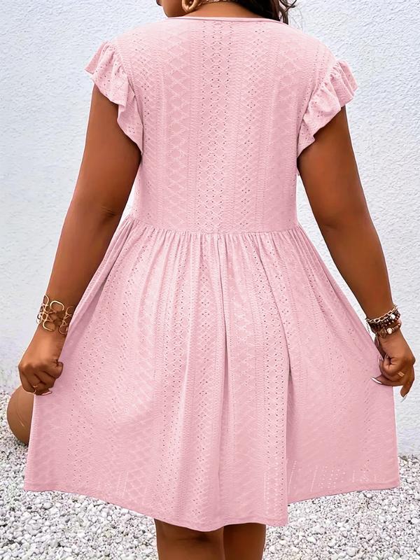 Robe Femme Décolleté Découpé Manches Volantées