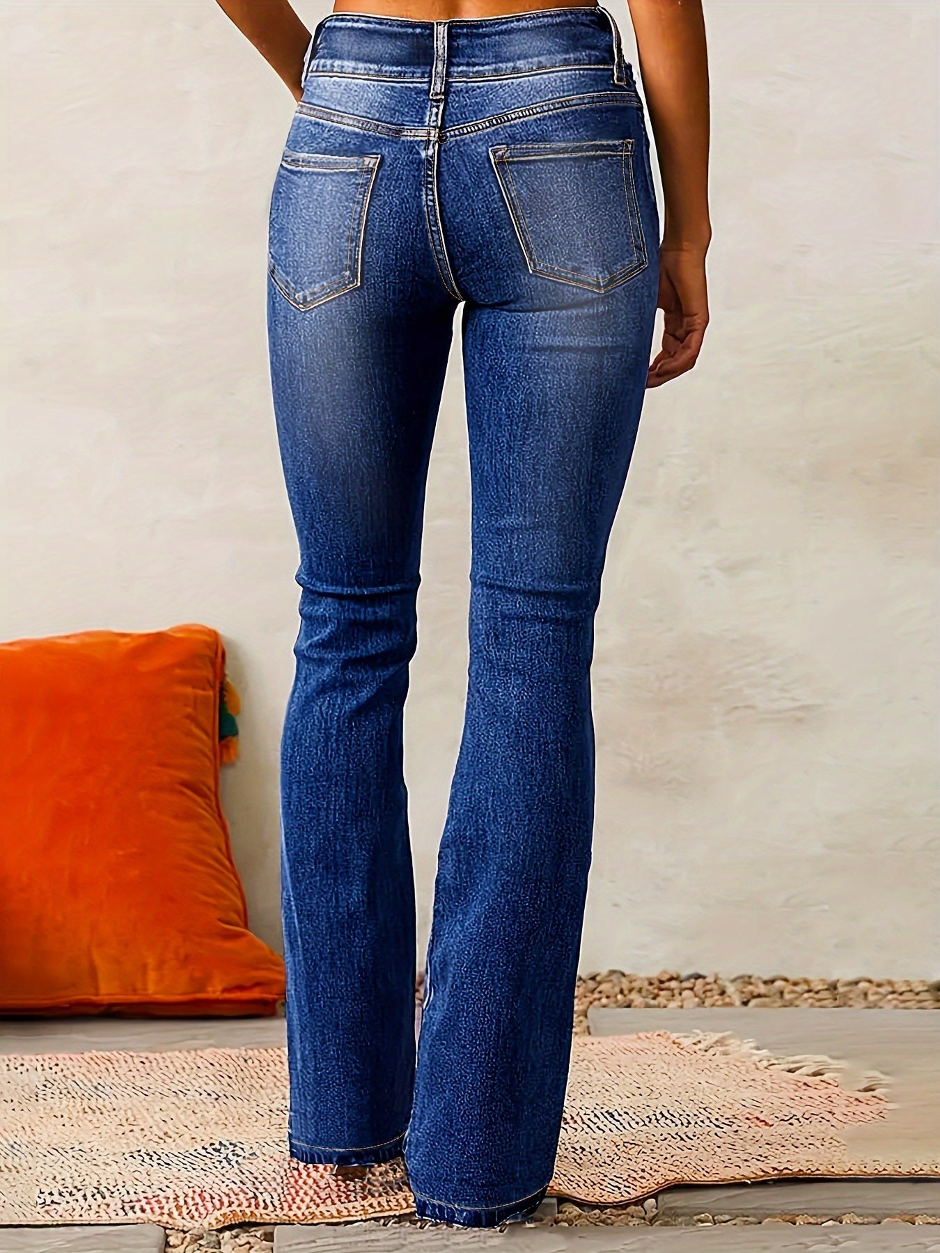 Jean Femme Haut de Gamme Couleur Unie Élégant