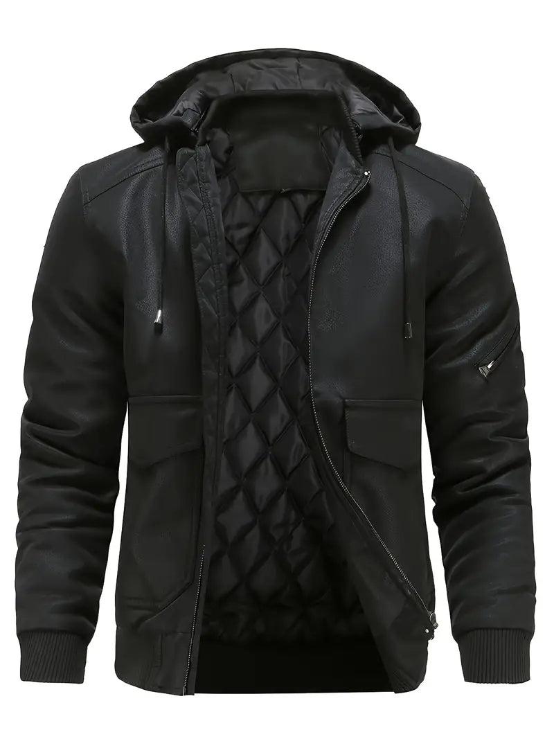 Veste cuir homme noir moderne et tendance