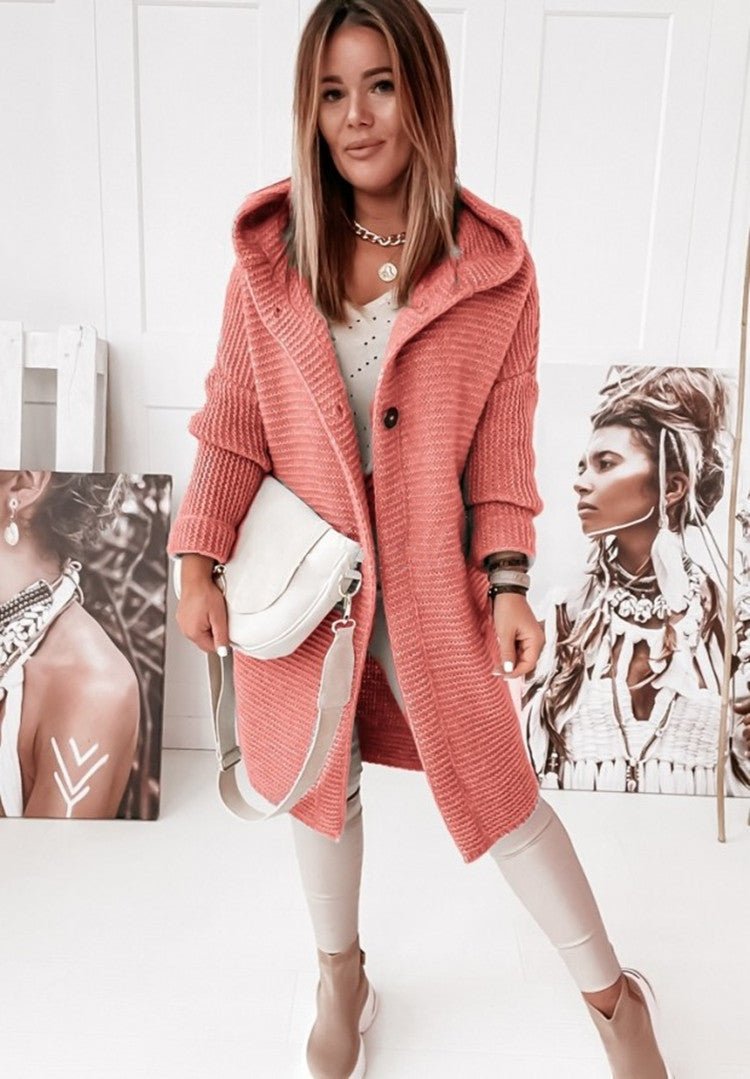 Cardigan Décontracté À Capuche Pour Femme | Manches Longues