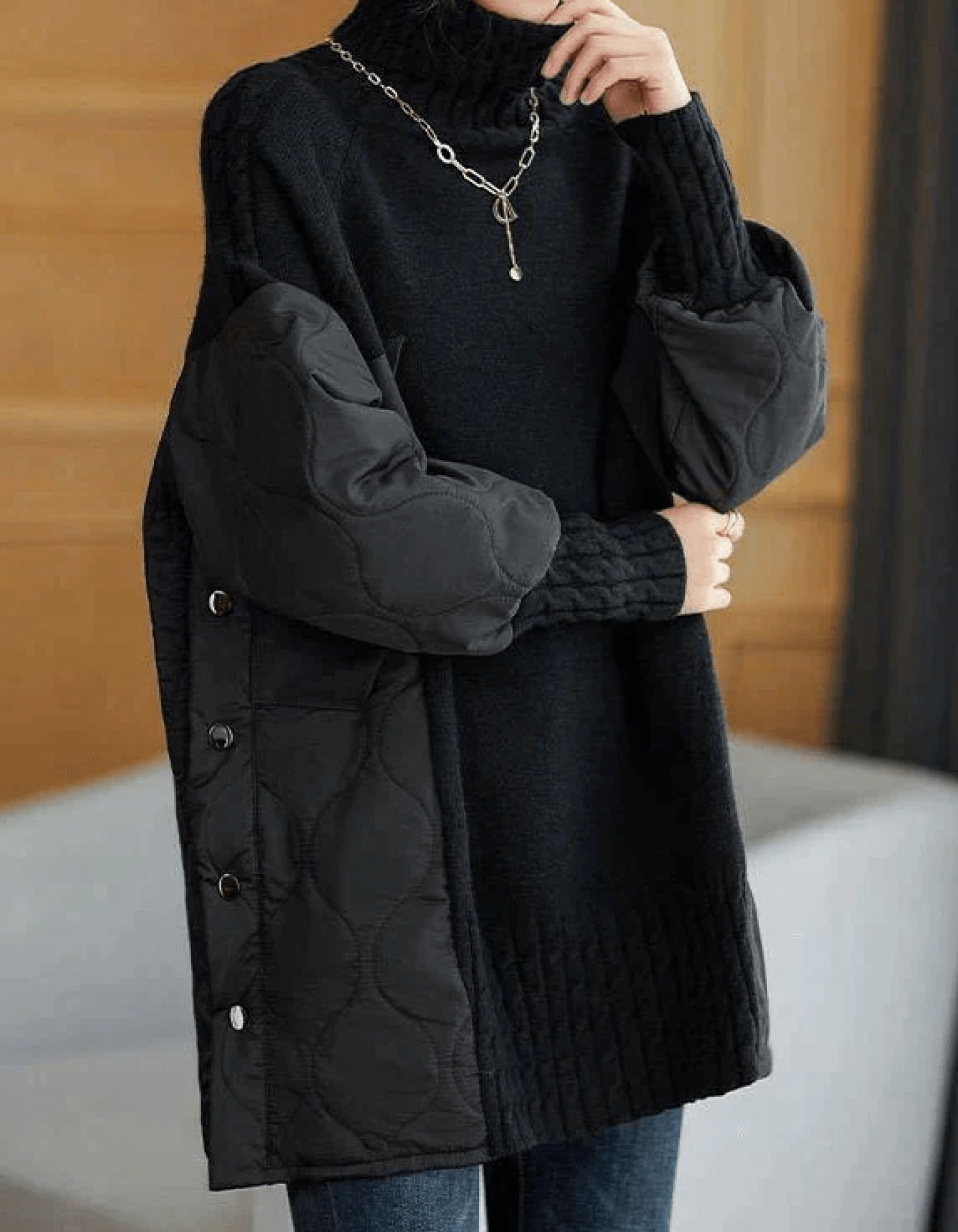Pull Oversize Col Roulé Femme