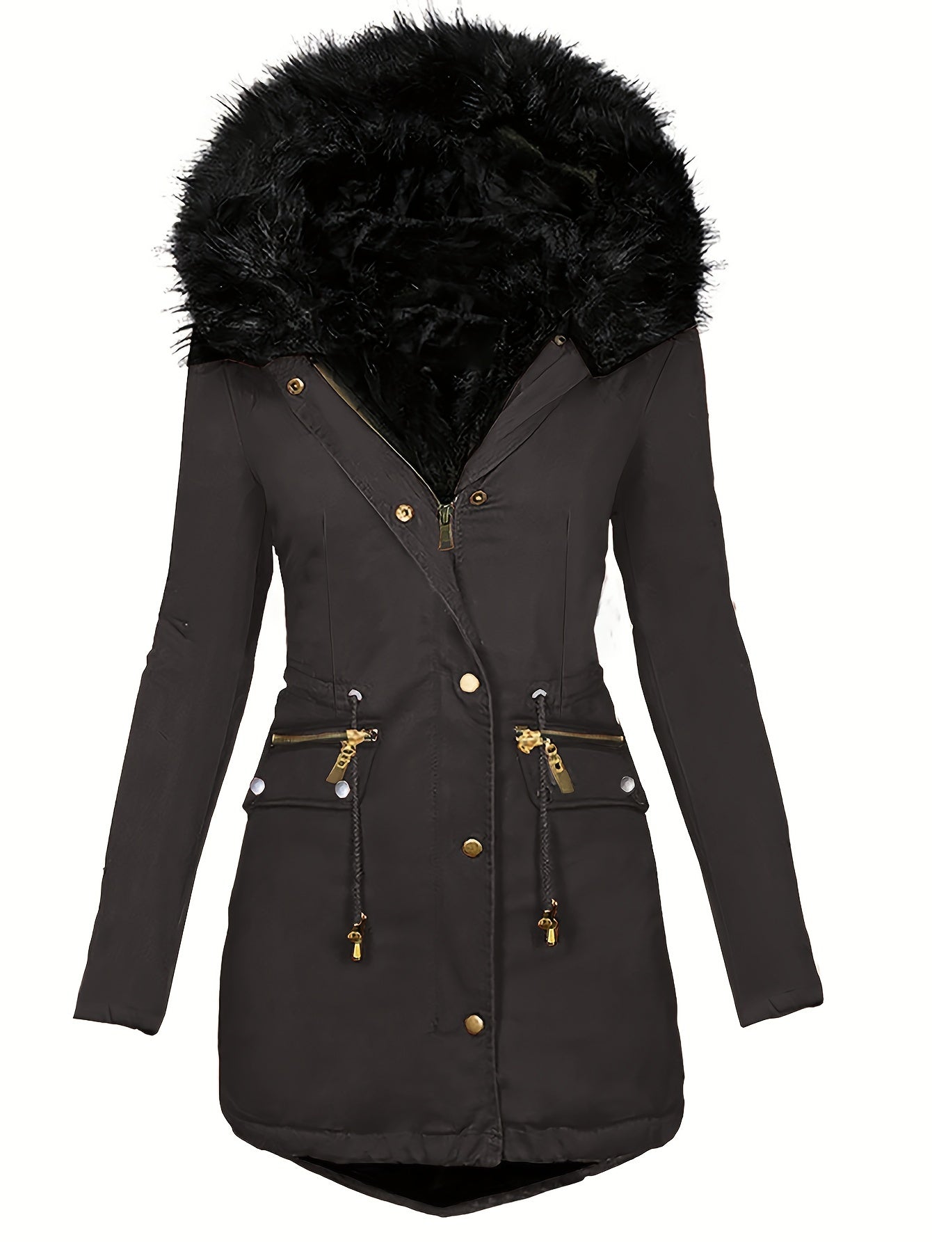 Veste Hiver Femme Capuche Doublée et Chaude