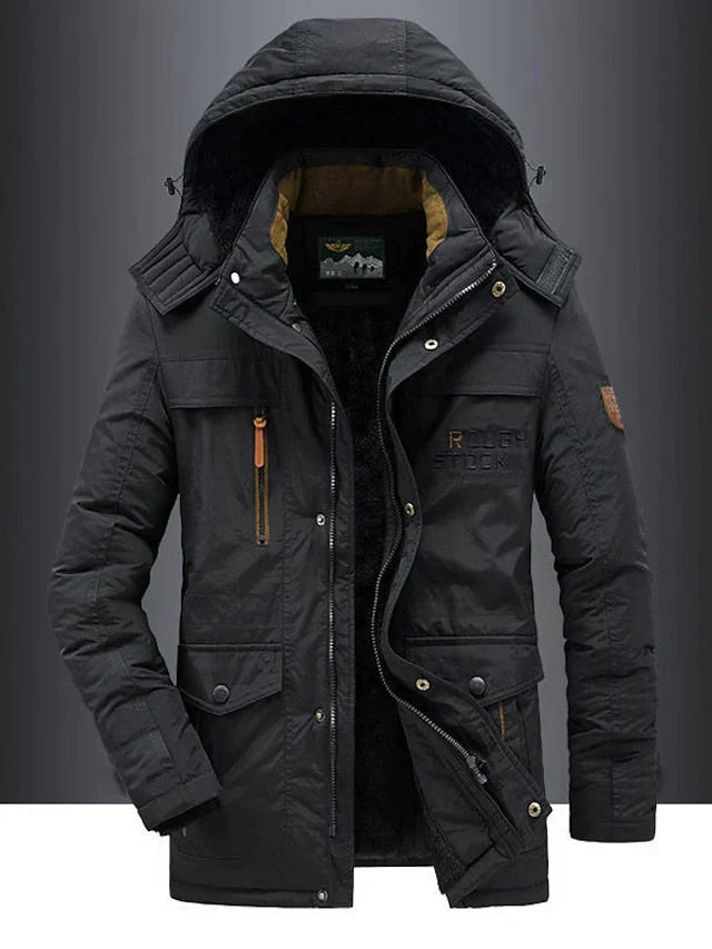 Veste homme hiver épaisse et chaude olive