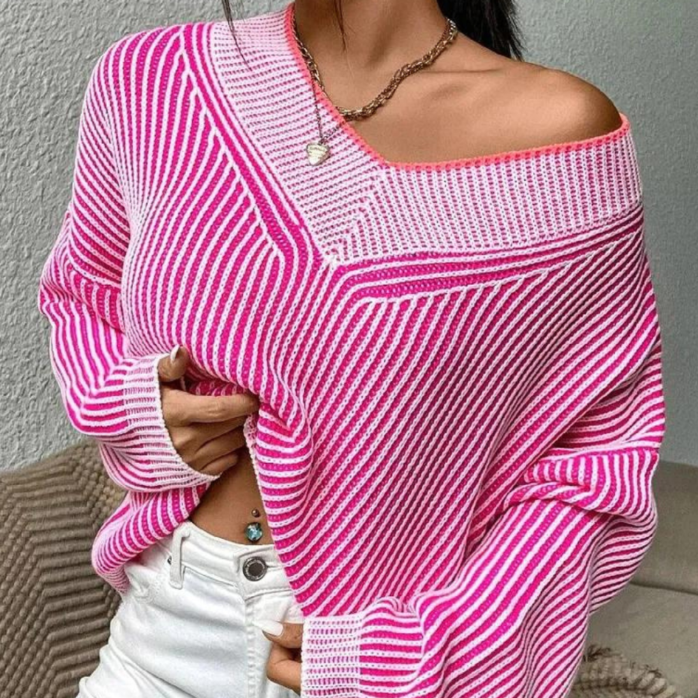 Pull Rayé Femme Élégant et Confortable