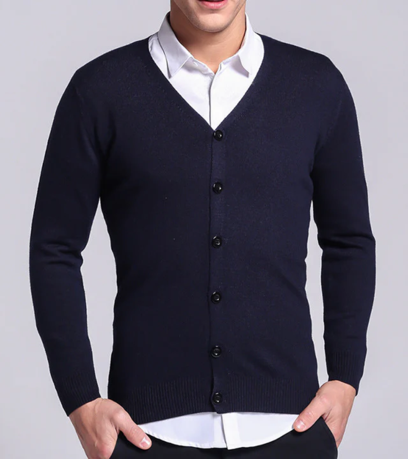 Cardigan épais à manches longues et col V confortable
