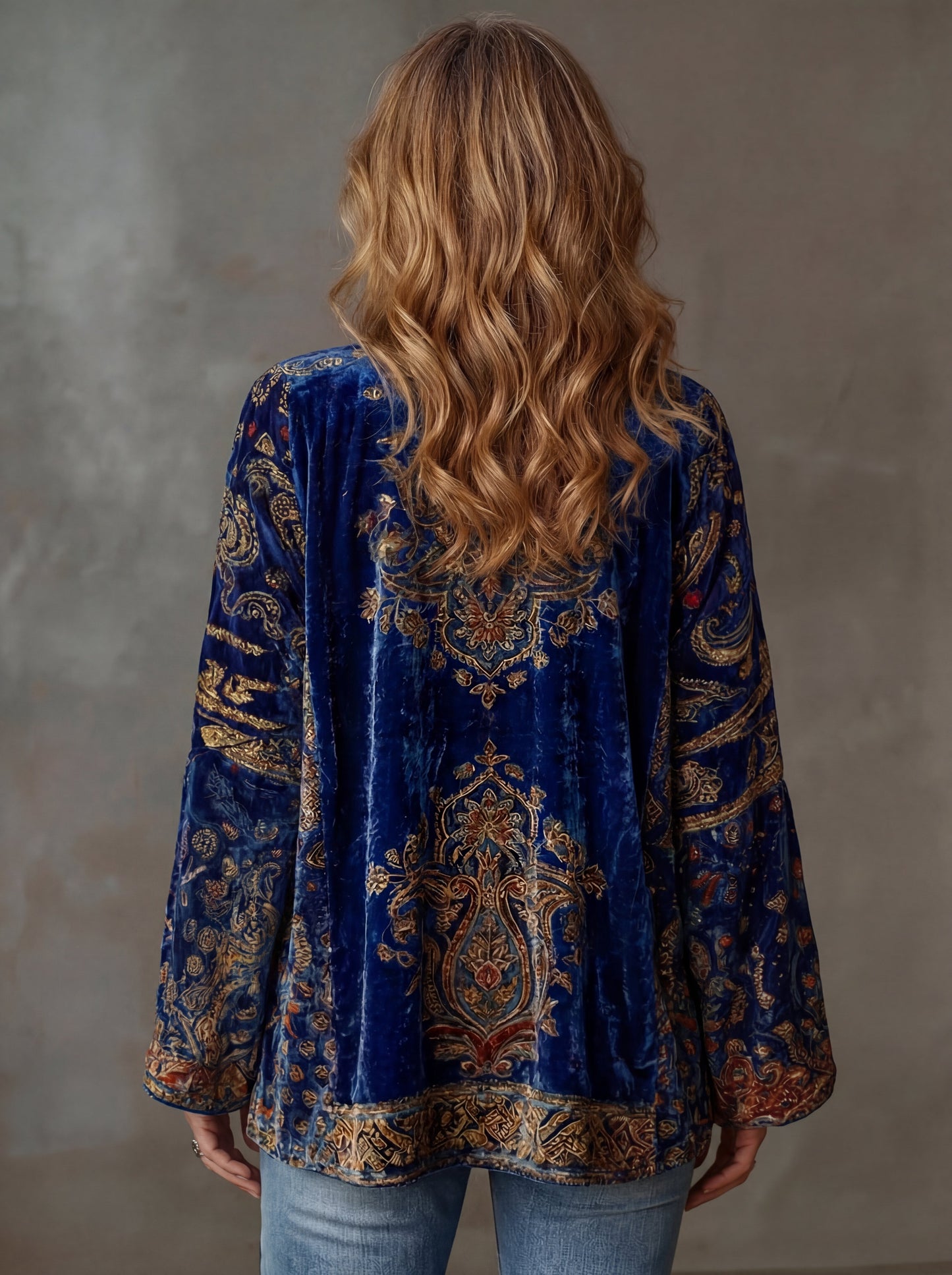 Veste Kimono Femme Fluide Motifs Artistiques Coupe Ample