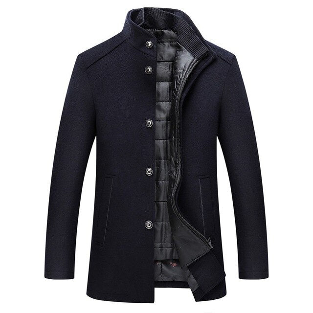 Manteau Homme Hiver Élégant Un Bouton