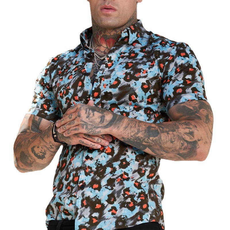 Chemise Homme Manche Courte Exotique Colorée