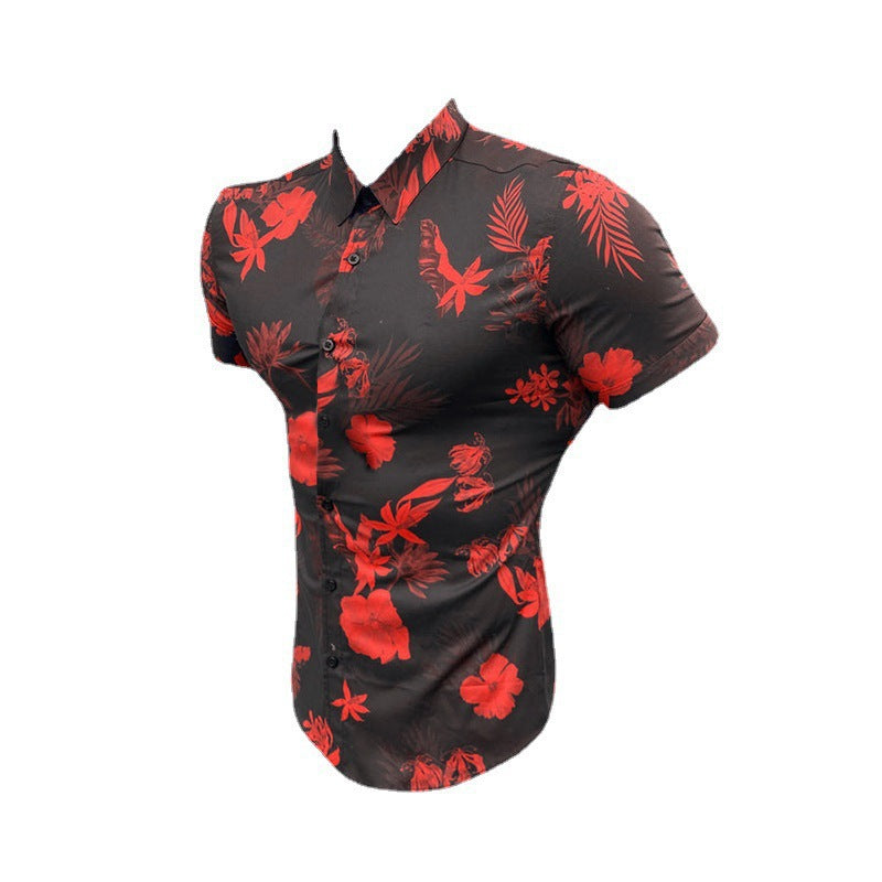 Chemise Homme Manche Courte Imprimée Fashion
