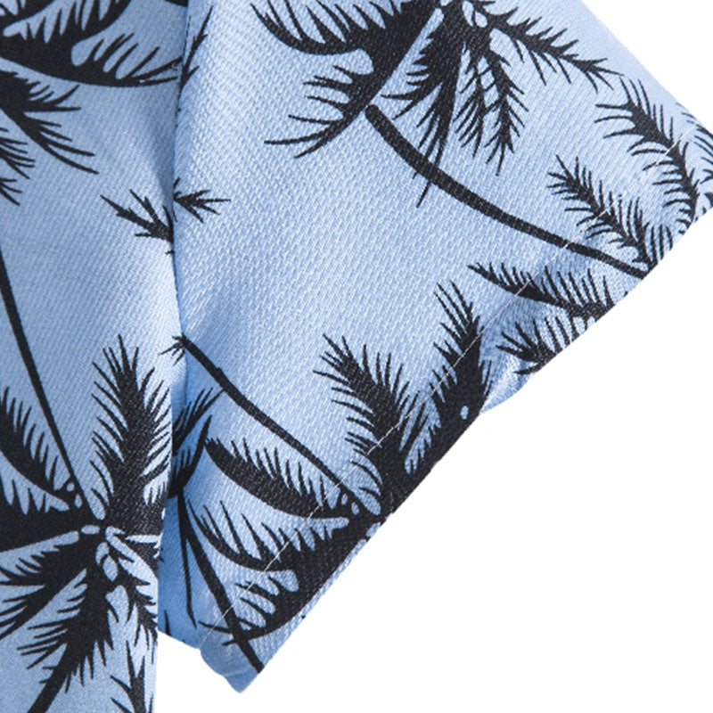 Chemise Homme Décontractée Coton Palmier Imprimé