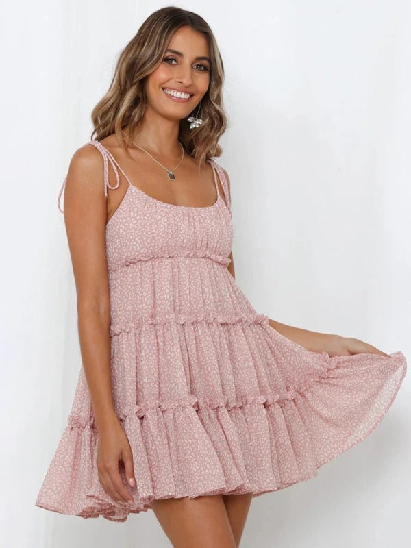 Robe Été Florale – Robe à Bretelles Réglables avec Coupe Décontractée