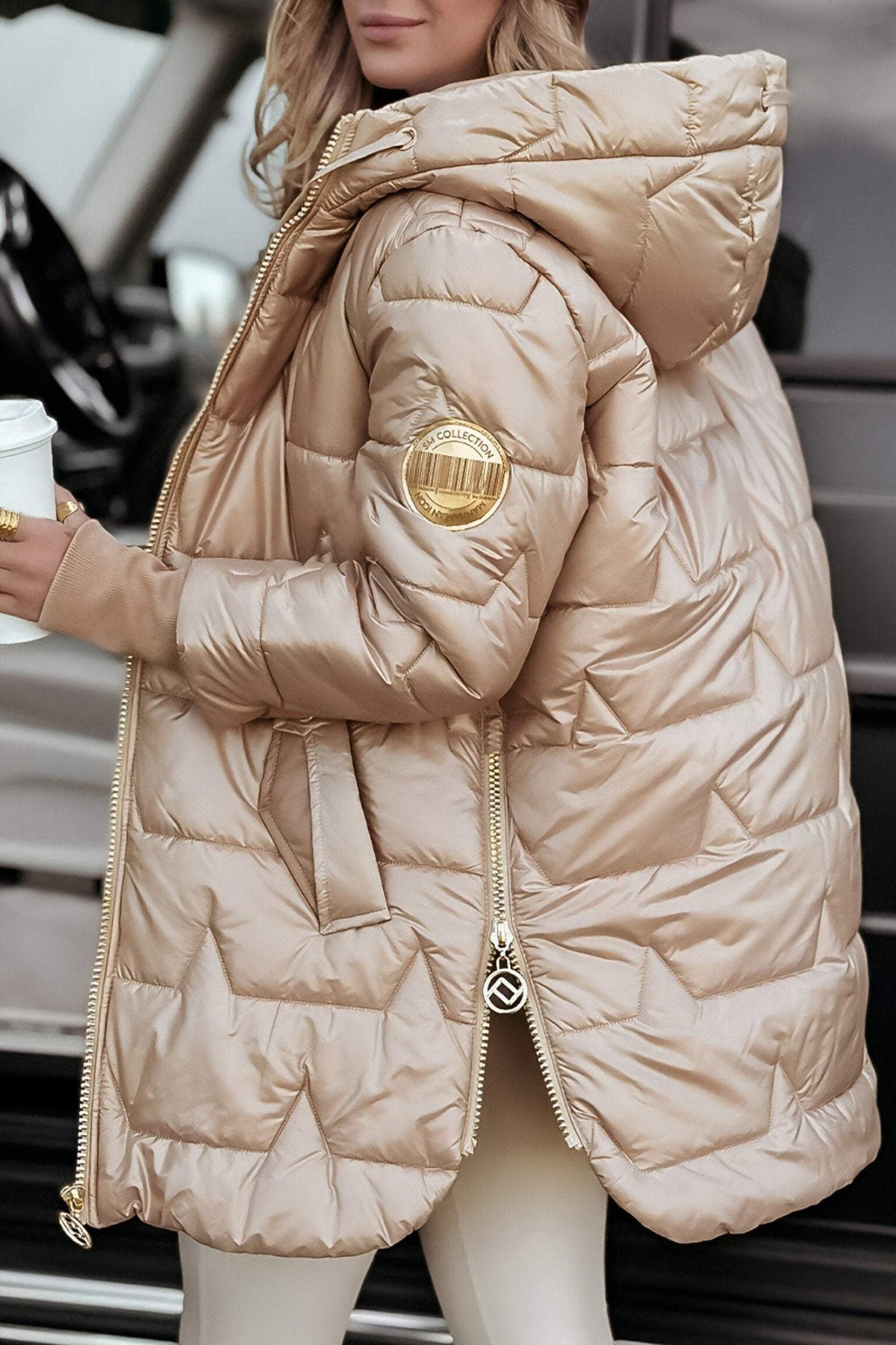 Veste à capuche Coton Douce Coupe Décontractée - vue 10