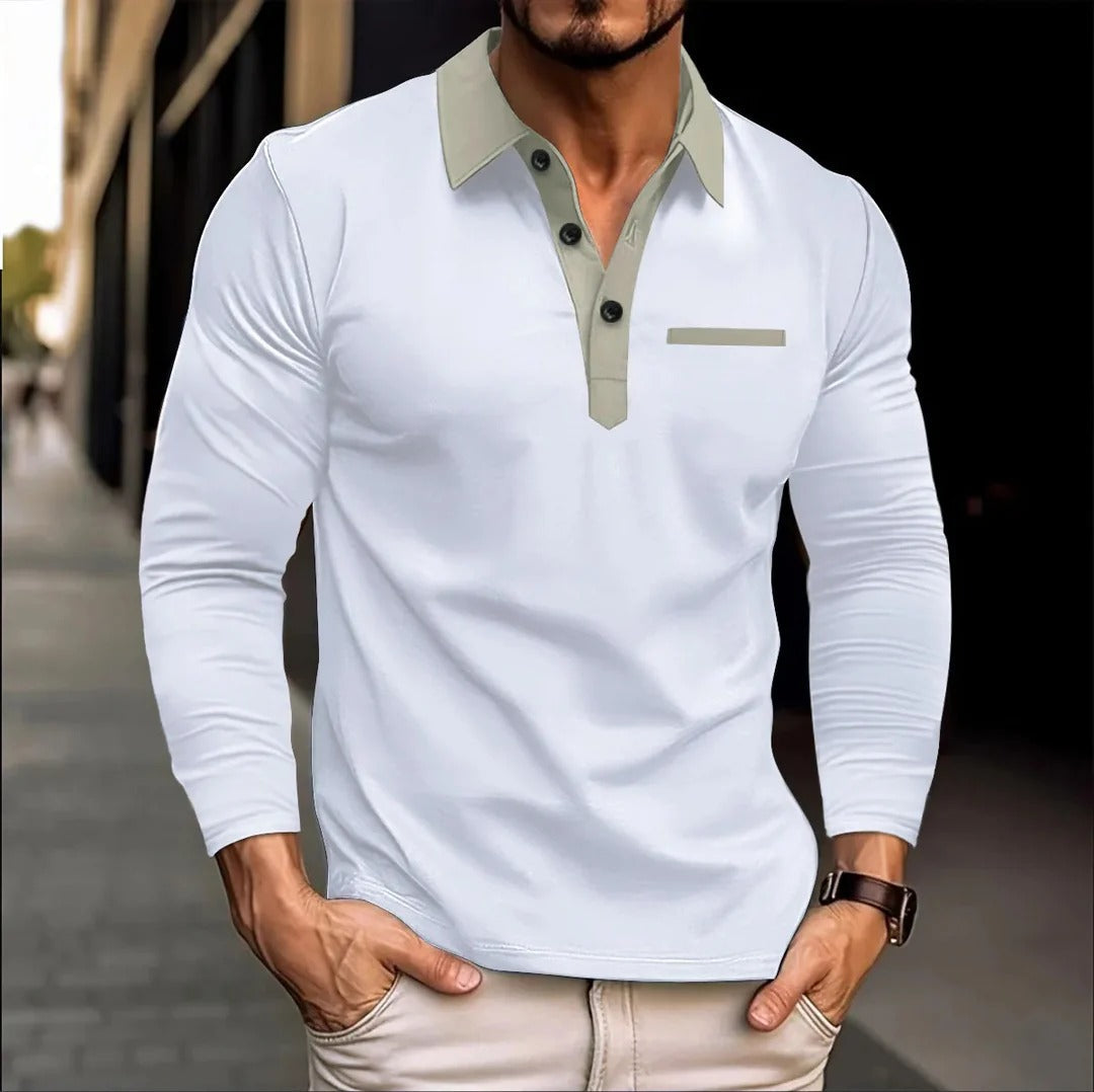 Polo Homme Grande Taille Manches Longues Classique pour Homme