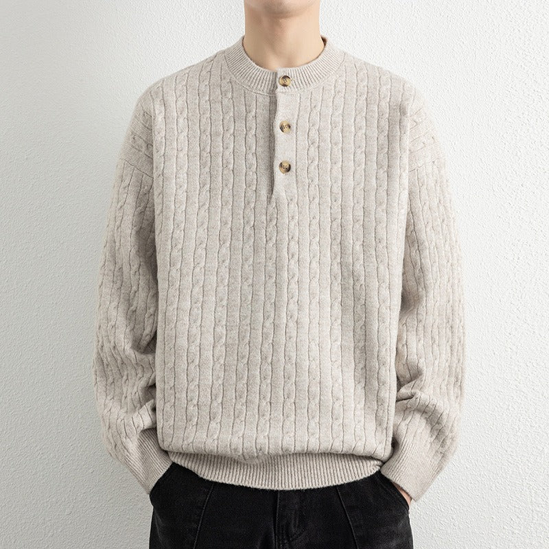 Pull Homme À Manches Longues en Laine pour Hiver