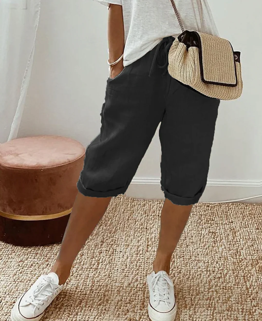 Short de Loisirs Femme Confort Élastique