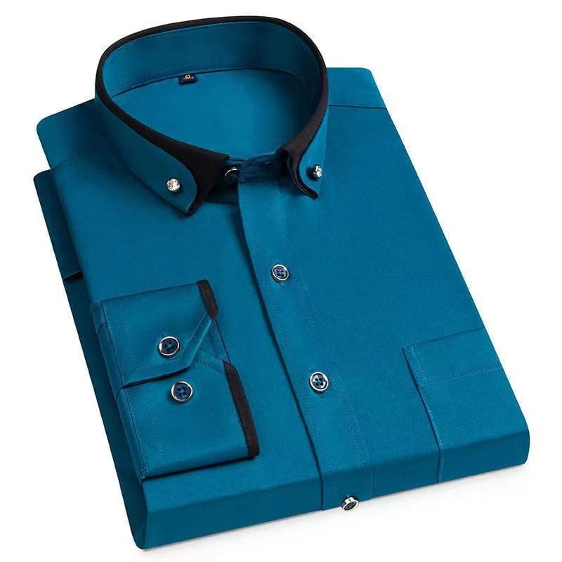 Chemise Homme Bureau Coton Classique Manches Longues