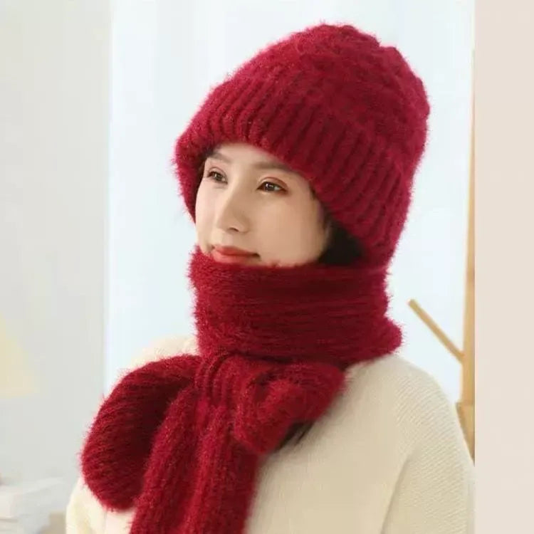Chapeau et Écharpe Ensemble Hiver Chaud